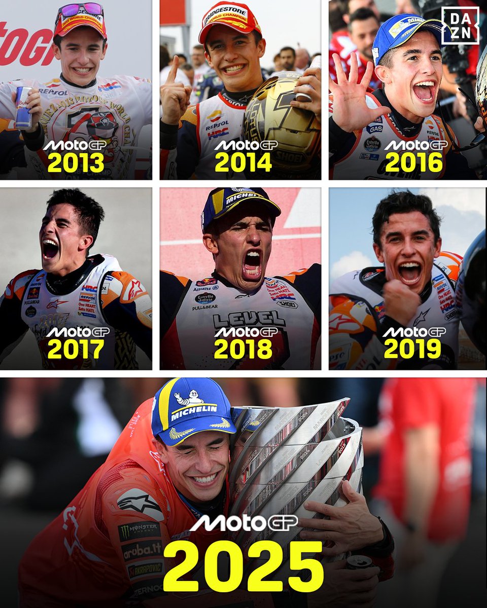 MARC, TE HAS PASADO EL JUEGO 🔥

🏆🏆🏆🏆🏆🏆🏆

7 VECES CAMPEÓN DEL MUNDO DE MotoGP
