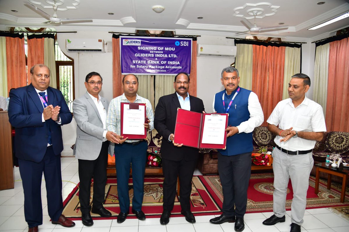 GIL &amp; SBI signed an MoU on 25th Sep,25 at Kanpur by Shri M C Balasubramaniam(CMD, GIL) &amp; Shri Rajneesh Kr(DGM, SBI), for a specialized Central Govt Salary Pkg!This pkg offers Ins &amp; Lifestyle Privileges, boosting the morale of the GIL's employees(~1k) who are vital to national def