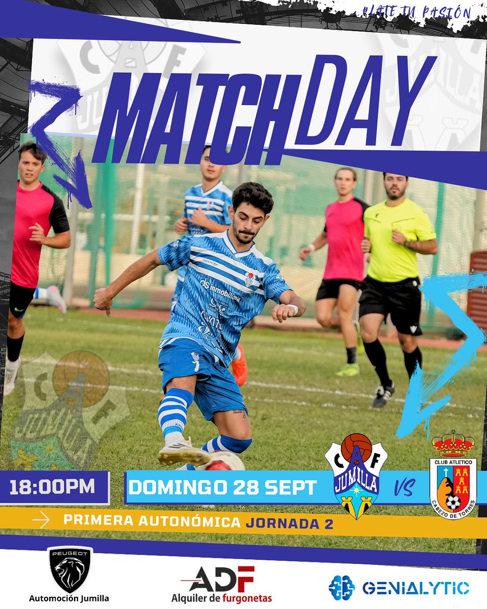 📅⚽️ ¡Esta tarde, todos al Antonio Ibáñez que es el debut en casa de nuestros chicos en partido oficial!

⏰ 18:00h
🆚 CA Cabezo de Torres
🏟️ Campo de fútbol Antonio Ibañez de Jumilla
📝 Jornada 2

🙌 Queremos repetir victoria y sumar seis de seis. ¡Vamos a por ello!