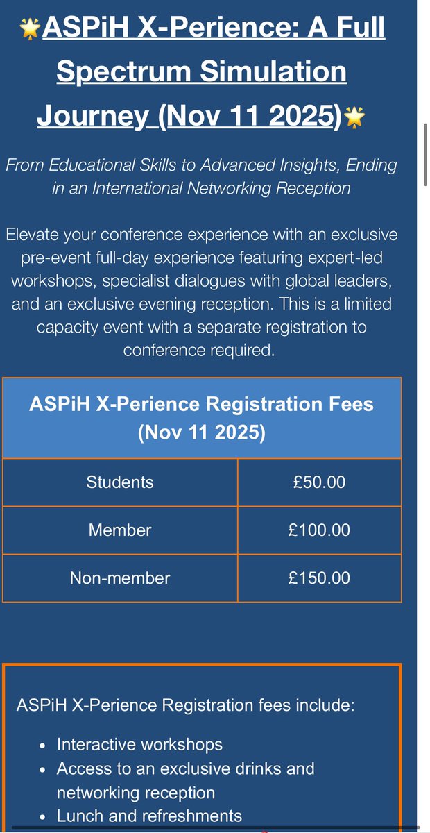 MillieColette's tweet photo. The ASPiH X-perience day is a fantastic opportunity for developing your simulation practices/ programmes: Mental Health, Maternity, Primary, Emergency, Paediatric care, Co-production, research, writing &amp; faculty skills are covered-click &amp; Join us https://t.co/P4KOnNdluf @ASPiHUK https://t.co/sZ4JmJtc3c