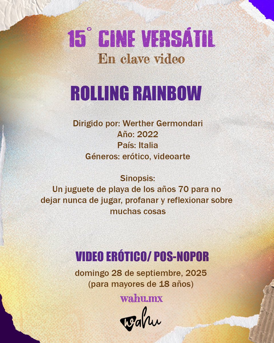 My #postporn #queercinema #queer #LGBTQIA  #erotic #VIDEO "Rolling Rainbow" will be screened at
<a href="/CINEVERSATIL/">CINEVERSATIL</a> tonight. For those who won't be in #BuenosAires the #ondemand version is available > vimeo.com/ondemand/rolli…