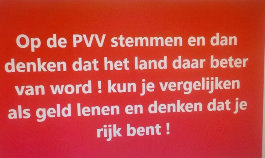 #nooitmeerPVV