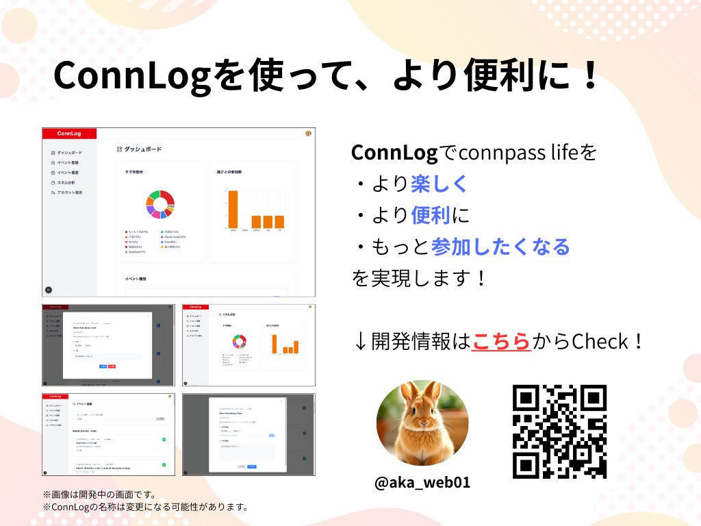 aka_web01's tweet photo. 本日、投影していただいた資料です。
引き続き、ConnLogをよろしくお願いいたします！☺️
 #WnB https://t.co/eMMhfQHTDD