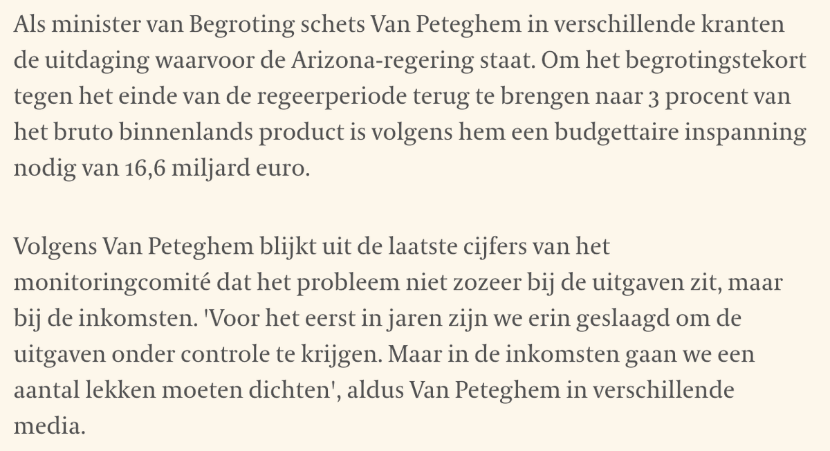 Van iedere euro die er in België verdiend wordt, geeft de overheid 56 cent uit maar het probleem zit bij de INKOMSTEN. 

Het is die 44 cent die je nog mag houden die ervoor zorgt dat de overheid met een tekort kampt.