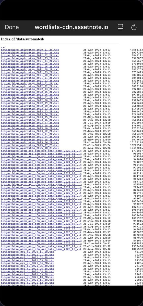 _0b1d1's tweet image. Wordlists specially for API routes fuzzing

Link 🔗: wordlists-cdn.assetnote.io/data/automated/