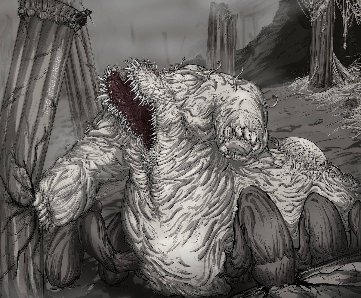 ImaginaryBlue1's tweet image. Glutton, my creature of the month. Belonging to my broken world and existing for the sole purpose of satisfying a never-ending hunger  

[ #art #creature #horror #fantasy #digitalart ]