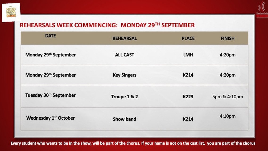 Rehearsals this week 🎭