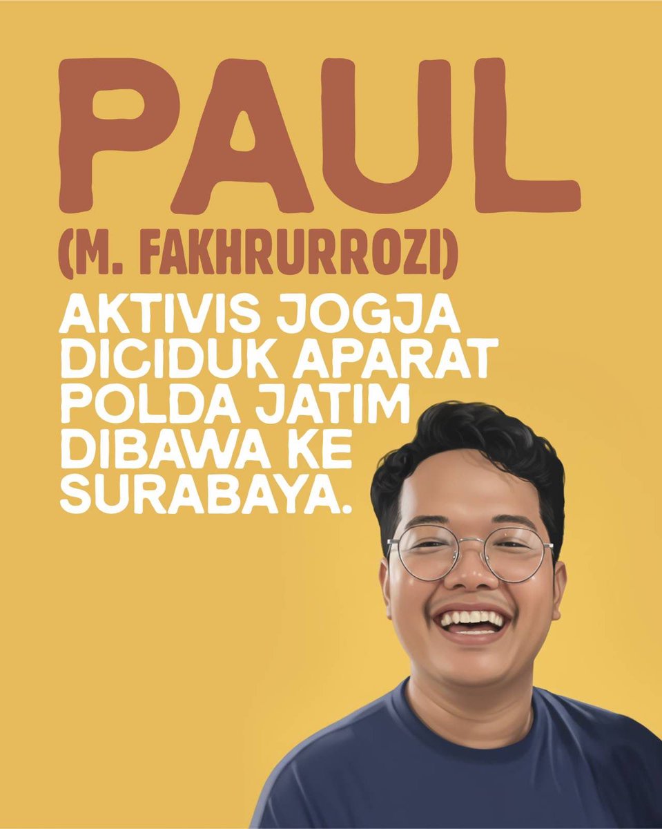 Paul <a href="/suluhpergerakan/">Suluh Pergerakan</a> diciduk dgn cara brutal, tanpa surat penangkapan &amp; langsung ditetapkan tersangka dgn tuduhan berlapis: pasal 160, 170, 187, 55 KUHP, tentang penghasutan, pengrusakan fasilitas umum, pembakaran, &amp; aktor/intelektual.

Jangan diam! Dan lawan! 

Utas kronologi