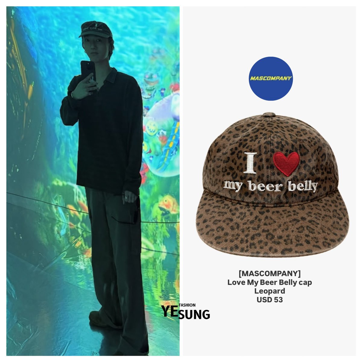 Yesung_Fashion's tweet photo. 250926 @shfly3424 Instagram POST

帽子👉🏻[MASCOMPANY]Love My Beer Belly capLeopard
USD 53 #mascompany.kr 

#藝聲 #예성 #YESUNG #イェソン #예블이
#YESUNGFASHIONSTYLE #OOTD #YESUNGOOTD
#슈퍼주니어 #SUPERJUNIOR #藝聲今日穿搭 #MASCOMPANY https://t.co/xN323g8Dwv