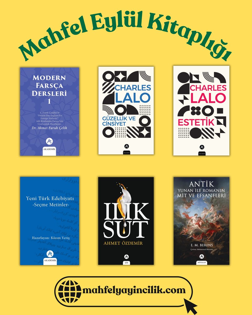 Eylül ayı kitaplarımızla siz kıymetli okurlarımıza nitelikli kitaplar sunmaya devam ediyoruz. Daha fazlası için web sitemiz mahfelyayincilik.com 'u ziyaret edebilirsiniz.  %50 indirim fırsatı için son saatler...

#mahfelyayıncılık