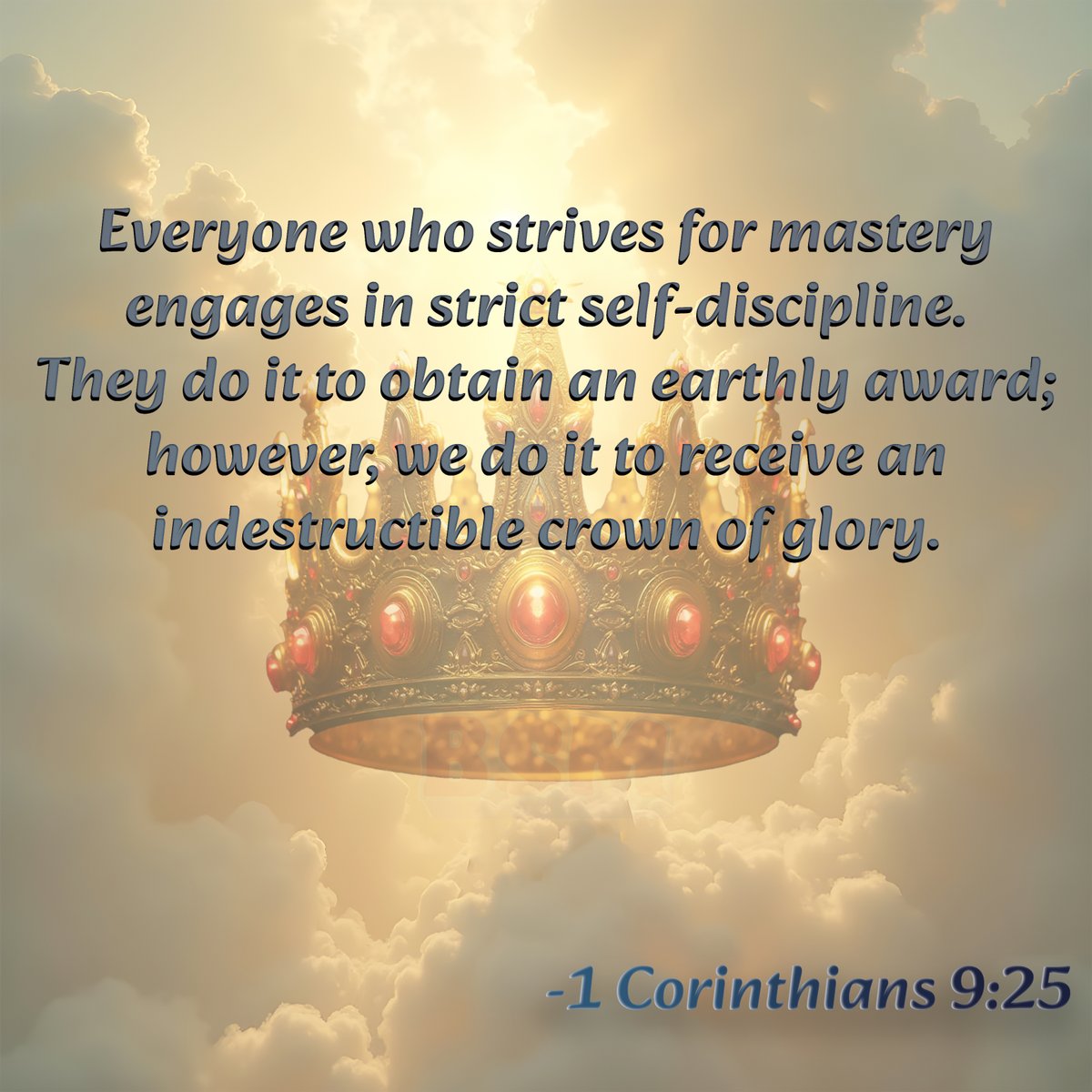BibleSchlMerch's tweet image. Everyone who strives for mastery engages in strict self-discipline. They do it to obtain an earthly award; however, we do it to receive an indestructible crown of glory. -1 Corinthians 9:25
#Sundayscripture #Bibleverse #Biblicalscripture #Christiandiscipline #crownofglory