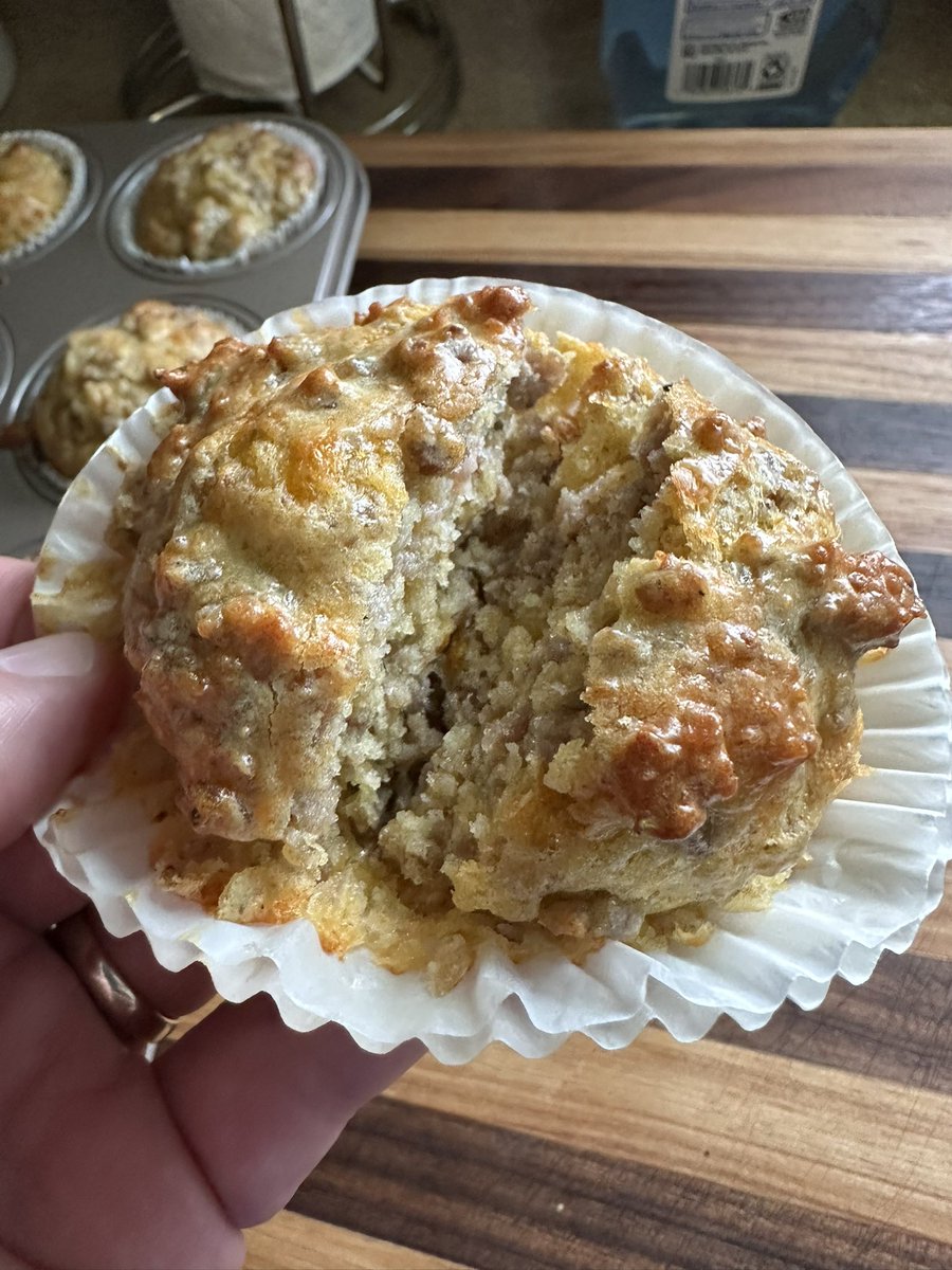 Had a pound of sausage that needed to be cooked up.  So, we make sausage, egg &amp; cheese muffins!  😋 Happy Sunday!