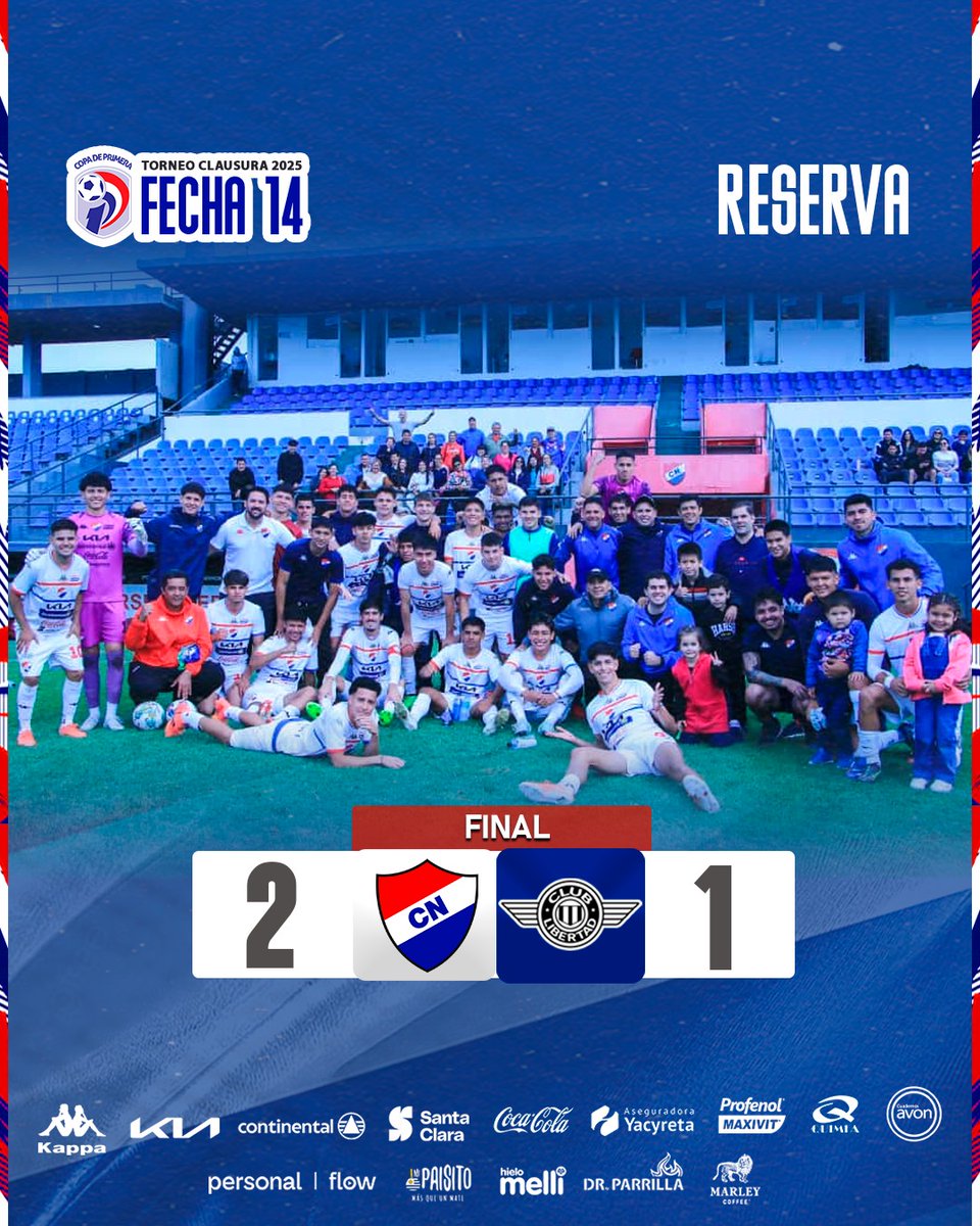 𝗖𝗮𝘁𝗲𝗴𝗼𝗿𝗶𝗮 𝗥𝗲𝘀𝗲𝗿𝘃𝗮🔴⚪️🔵

#𝗖𝗹𝗮𝘂𝘀𝘂𝗿𝗮𝟮𝟬𝟮𝟱 🏆

¡𝗙𝗜𝗡𝗔𝗟𝗜𝗭𝗔𝗗𝗢!

- 𝗙𝗘𝗖𝗛𝗔 14

 #𝗡𝗔𝗖𝗜𝗢𝗡𝗔𝗟 2 🆚️ 1 Libertad
Goles: 72' Tiago González y 90' Ricardo Bernal.

#𝗩𝗮𝗺𝗼𝘀𝗟𝗮𝗔𝗰𝗮𝗱𝗲𝗺𝗶𝗮🙌🏻