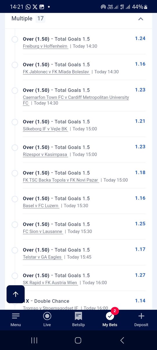 Today's Mixed Folds Accumulator 🔥
Favourites Win or Over 2.5 Goals 🔥

Let's Play Again 🍻

📌   1️⃣0️⃣+Odds ||  2️⃣0️⃣+ Odds 

Codes 👉  QE2T73 || 2125WZ

Bookie 👉 <a href="/BetKingNG/">BetKing Nigeria 👑</a> 

Not on?

Register 👇

bking.me/register

App download 👇

bking.me/app-download

RT ✅️