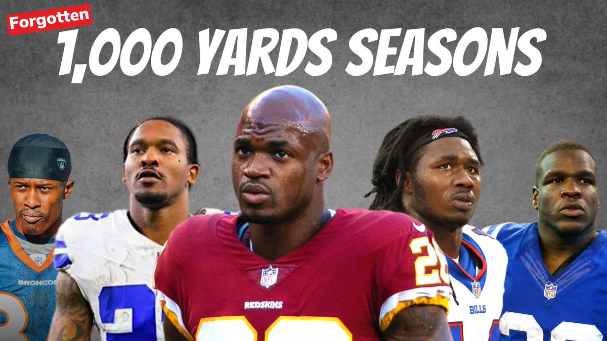 WalkingTheLine2's tweet photo. Since the NFL season has started, many players try and get some sort of accomplishment. I found some that got random 1,000 yard seasons

https://t.co/nmFQMQg1RR https://t.co/MWXp7lsbfr
