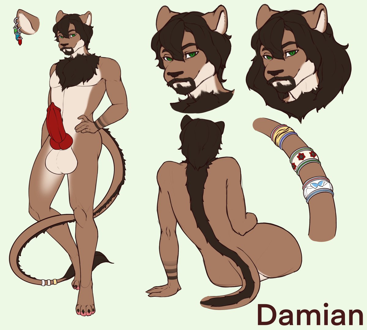 And a quick follow up~
Updated my ref sheet around last year, added a mane, some more chest fluff, some details here and there, and the rings on the tail symbolizing my other characters

Artist is <a href="/MissonikaOnikik/">Onikik</a> 
#furryoc #furryartworks #furryartnsfw