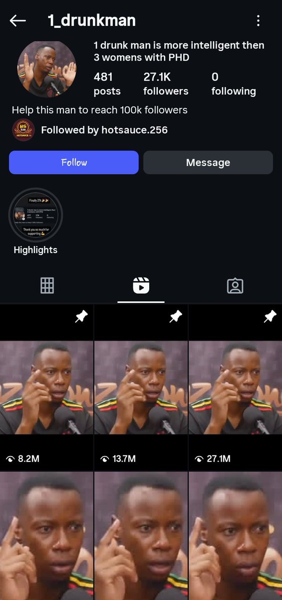 There is an account on IG, it's has posted nothing else except this 1 drunk man video 481 times for every day for 481 days. It's has over 27k followers and the top 3 videos have over 50 mil views.