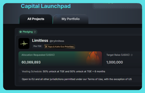 0xalphaforme's tweet photo. Congrats on successful pre sale @trylimitless
that is 60x with @KaitoAI 's Capital Launchpad
Big fat W @trylimitless
Are you guys on this race ???
at least gQuack guys @wallchain_xyz
#gKaito #gQuack #gLimitless https://t.co/J6rmRyNbzY