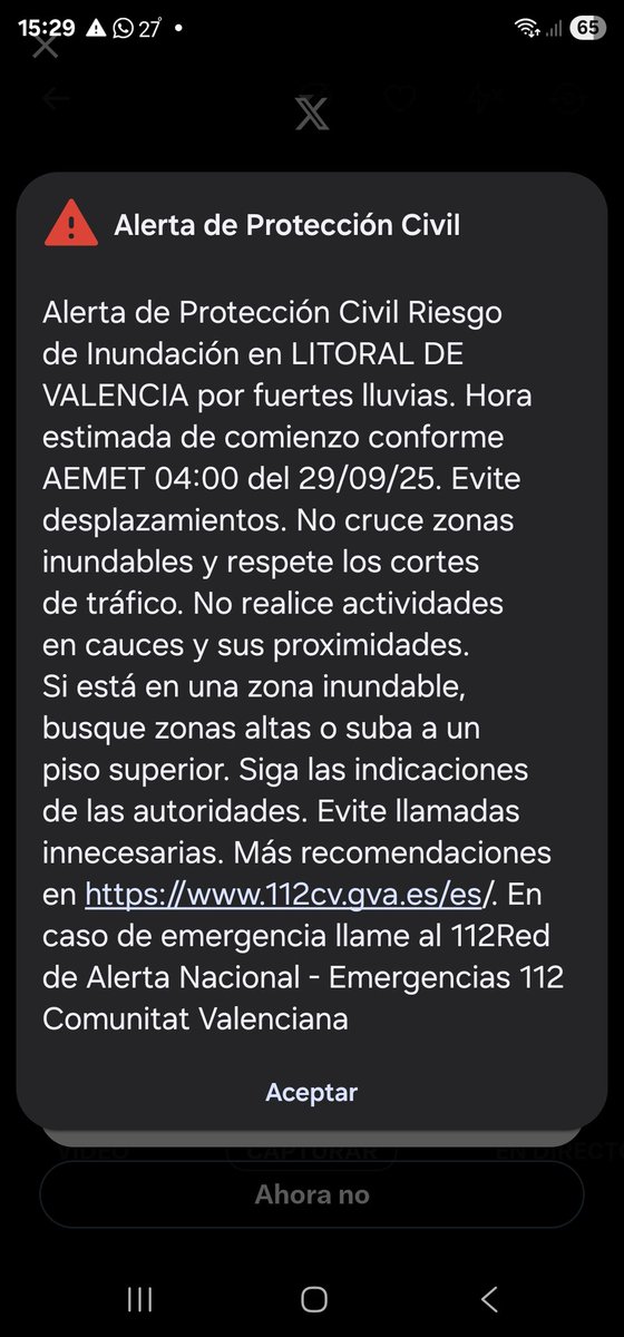 Empizan a sonar avisos de alerta en Valencia