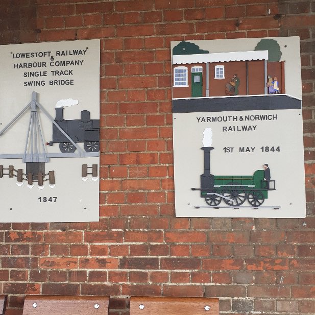 Wherry Lines (@wherrylines) on Twitter photo To celebrate <a href="/railway200/">railway200</a> the volunteer station adopters at #Reedham station have installed some wooden collages on the former waiting room. Created by Ann Stocker they depict the first passenger journey in 1825 between Stockton & Darlington and the lines to Yarmouth & Lowestoft To celebrate <a href="/railway200/">railway200</a> the volunteer station adopters at #Reedham station have installed some wooden collages on the former waiting room. Created by Ann Stocker they depict the first passenger journey in 1825 between Stockton & Darlington and the lines to Yarmouth & Lowestoft