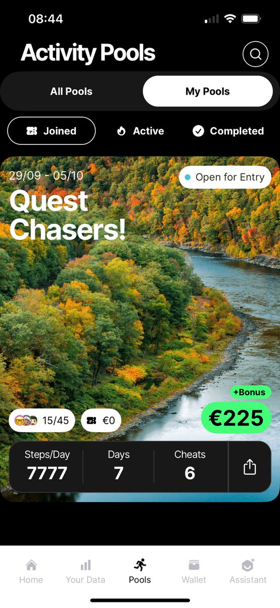 Quest Chasers - Access code only 🔒
Fixed fee of €5
1x 7,777 steps in 7 days (easy)
🔑 reply with your steps of today, maybe you will find an access code in your DM