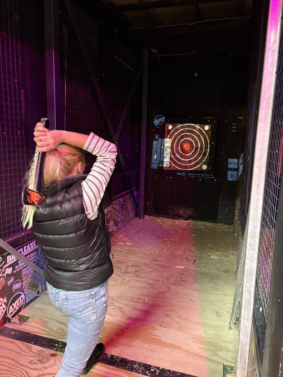 Anger management with a little axe throwing yesterday - surprisingly good fun!