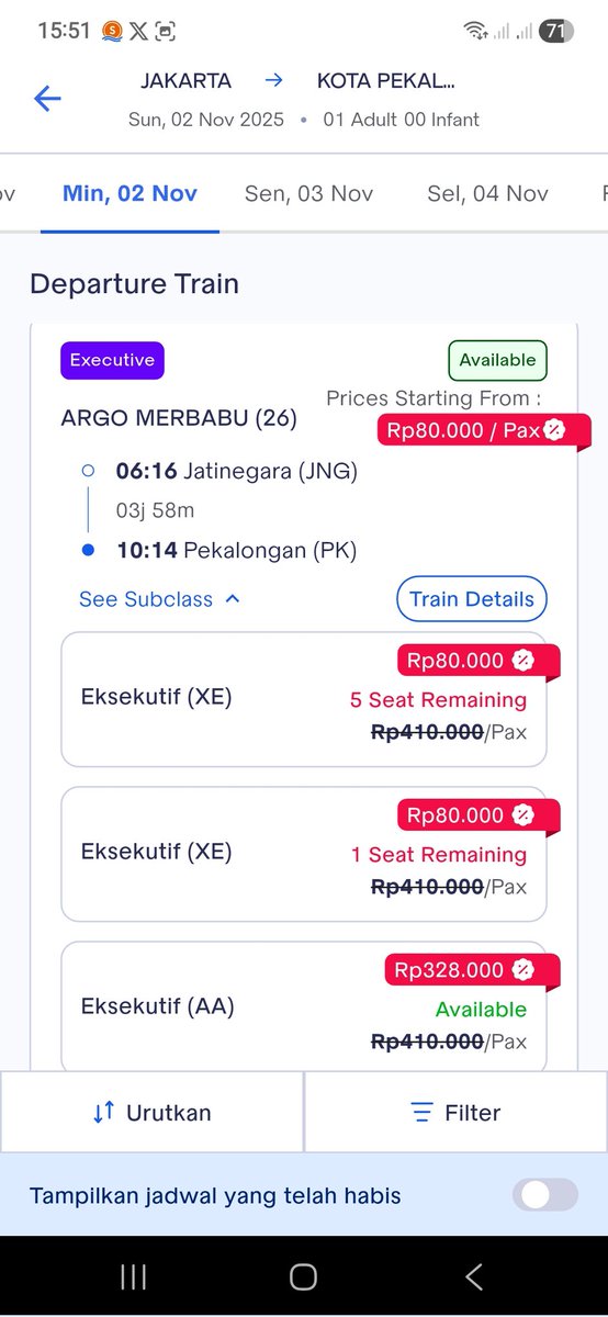 bitnaya13's tweet photo. war tiket kereta ter badut 2025 👎🏻 https://t.co/9kLox0r6mL