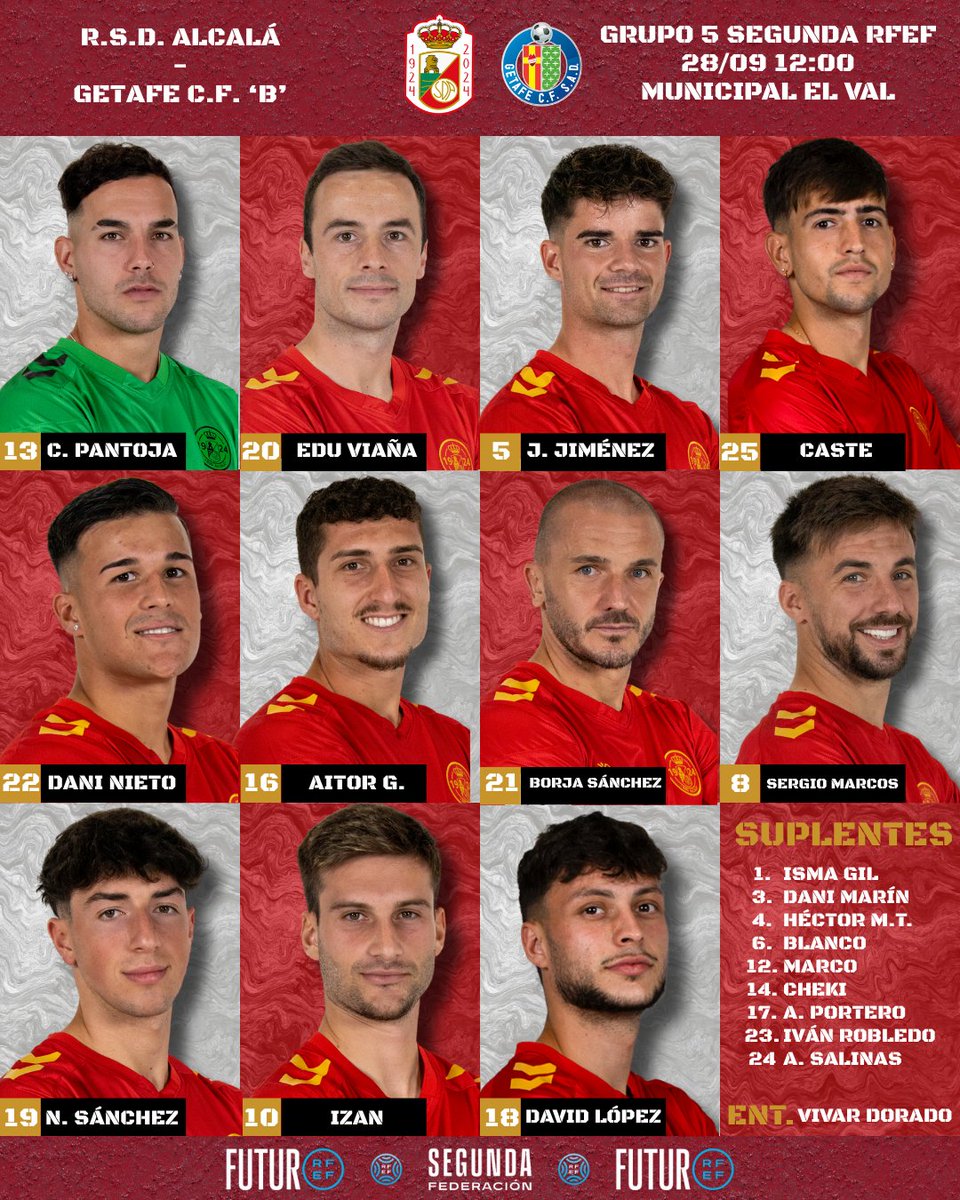 𝐎𝐍𝐂𝐄 𝐈𝐍𝐈𝐂𝐈𝐀𝐋

Estos serán los elegidos en la mañana de hoy para arrancar el #AlcaláGetaB

¡MEDIA HORA Y COMENZAMOS! 🔥