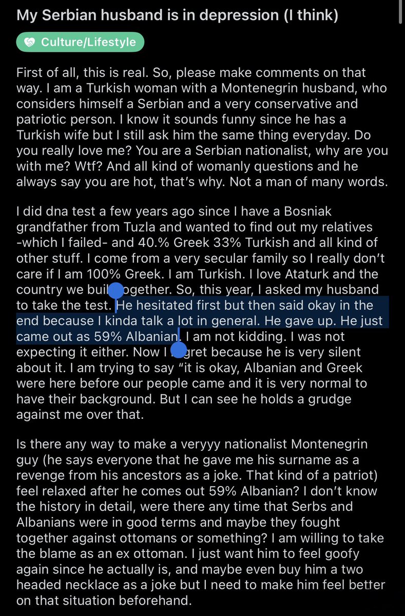 E_GuriGashi's tweet image. Her Serbian husband discovered that he is 59% Albanian lmfao