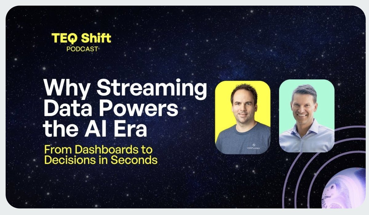 KaiWaehner's tweet image. New TEQ Shift Podcast with @Createq: Why Streaming Data Powers the AI Era.

#DataStreaming with #ApacheKafka gives real-time context to detect fraud, predict failures, and enable #AgenticAI.

Listen here: youtube.com/watch?v=283cN_…