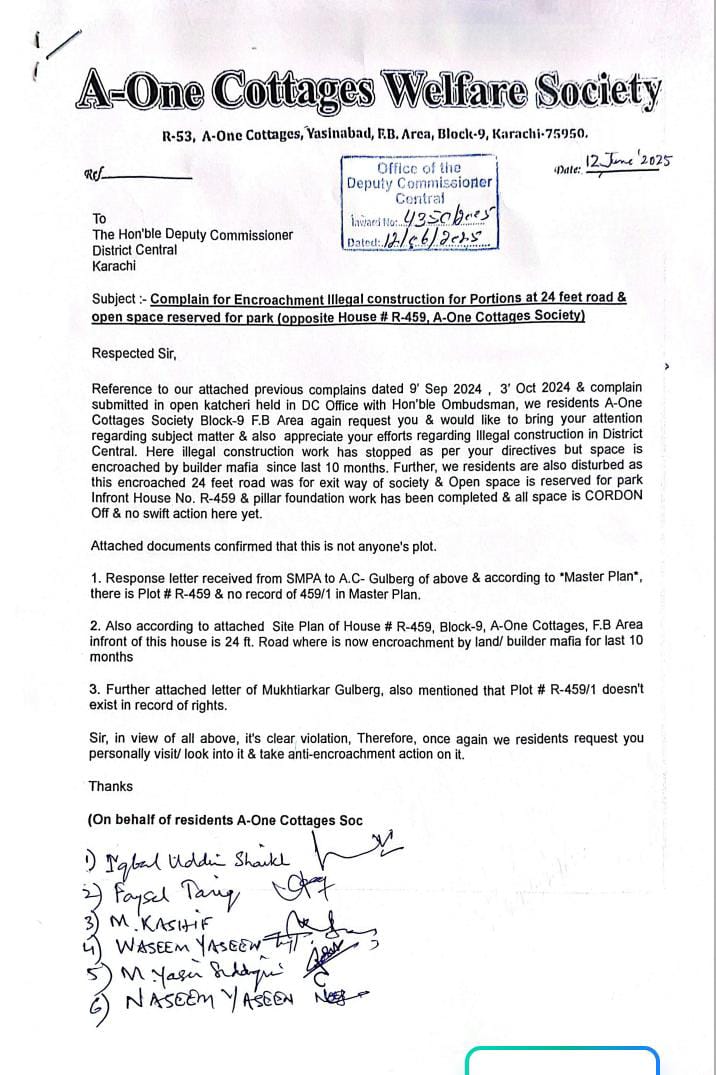 mkaman19982's tweet photo. @iDrAsim @iDrAsim , We residents of A-One Cottages Society,Block-9, F.B Area have a complain for encroachment here.

Several complain have submitted to DC Central &amp; society residents personally met him. Also complain submitted to SBCA, SMPA, Town Chairman,KDA Encroachment,KMC Encroachment https://t.co/LSRVvVdQzD