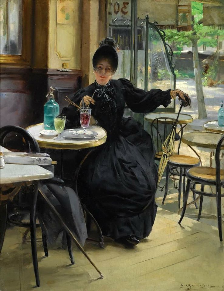 Paul Quinsac (France, Bordeaux 1858 - 1929 - Académisme, Portraits, Paysages) "Au Café" (1885)
#PaulQuinsac #french #academicism #portraits #Landscapes  #art #ArtOfTheDay #paintingoftheday #artgallery #peinture #painting #ArtistOnTwitter #museum