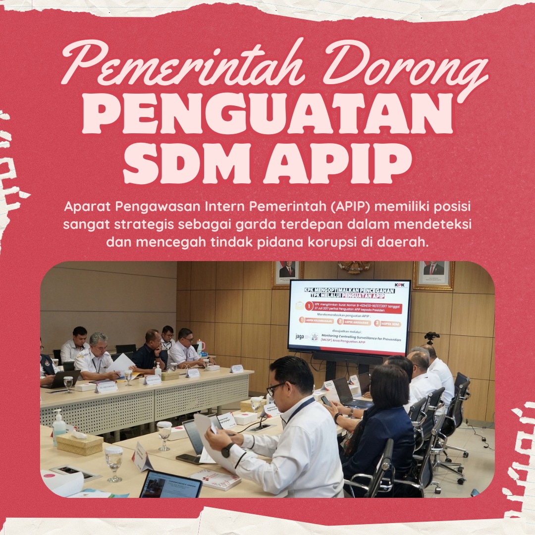 PolitikLingkar's tweet image. Pemerintah dorong penguatan SDM Aparat Pengawasan Intern Pemerintah (APIP) sebab APIP memiliki posisi sangat strategis sebagai garda terdepan dalam mendeteksi dan mencegah tindak pidana korupsi di daerah. 
#APIP
#AntiKorupsi