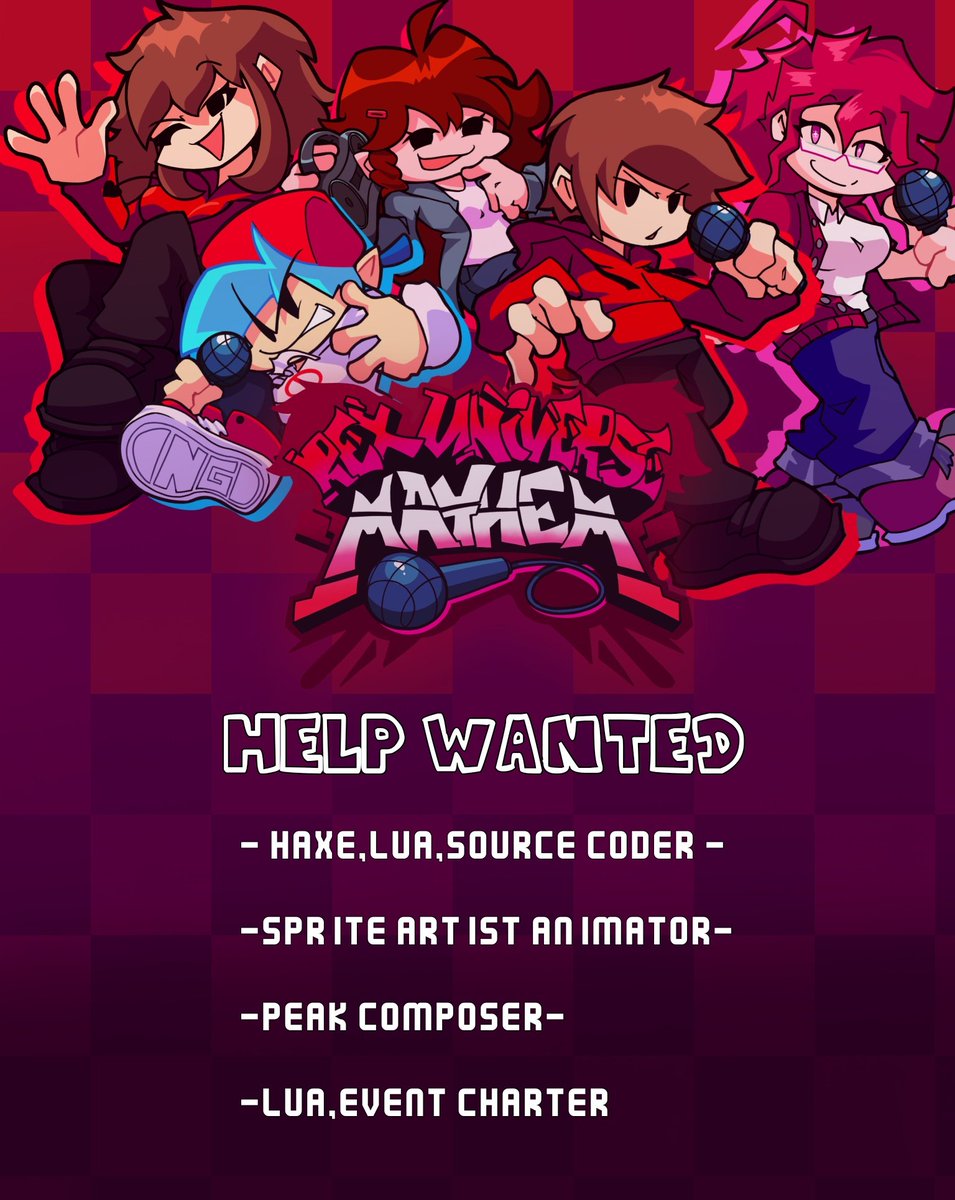 Rexy18ofc's tweet image. NEED COMPOSERS FOR- 
~FNF' Rex Universe Mayhem~ 
 Especially for the main week, we need more help. Even if you just do vocals for the ready-made Inst, that's fine.  
Here My discord: rextylrofc21 
 #fnfmods #FNF #fnfsong #fridaynightfunkin #fnfcomposer #fnfmusician #fnfhelpwanted