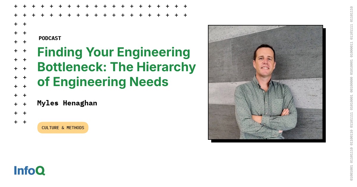 InfoQ's tweet image. The “Hierarchy of Engineering Needs” is an #opensource framework (inspired by Maslow’s hierarchy) that helps leaders spot & prioritize the most impactful constraints in their software delivery systems.
Hear Myles Henaghan explain it on the #InfoQ #podcast bit.ly/4fTcgOh