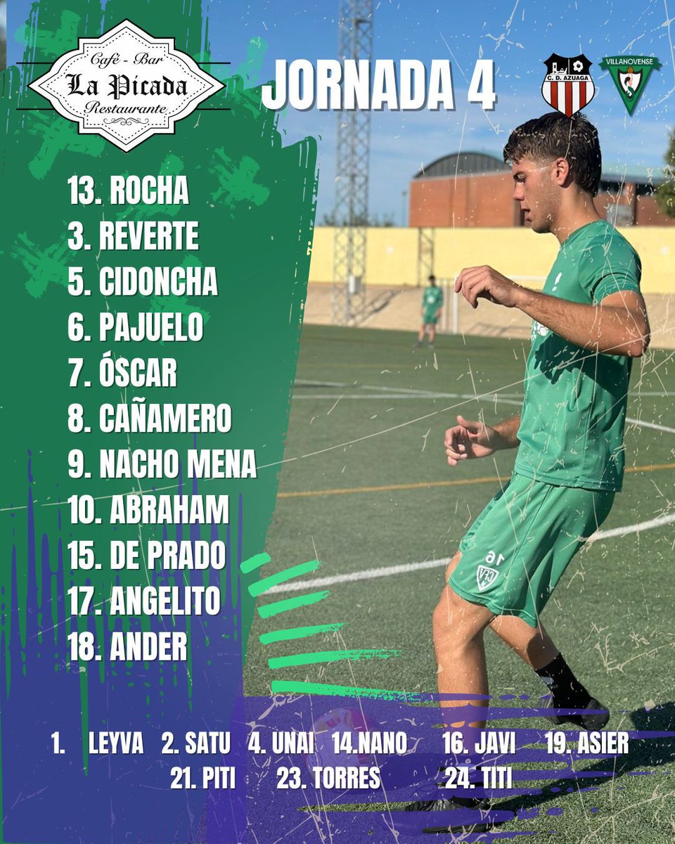 Ya tenemos 11 para el partido frente al <a href="/cdazuaga/">CD Azuaga</a> ✅
Los elegidos por Richi Tapia son los siguientes 📝

#AzuagaVsVillanovense
#QueNosSigamosViendo
