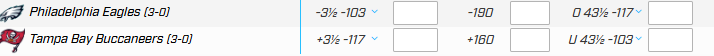 No_Limit_ag's tweet photo. ๐ฅ Clash of the Unbeatens: Eagles vs Buccaneers (3-0)
Philadelphia enters as -3.5 favorites (-109), while Tampa Bay holds +3.5 (-117).
Moneyline: Eagles -190 | Bucs +160
Over/Under: 43.5 (O -117 | U -103)
#NFL #Eagles #Buccaneers #Undefeated #GameDay #NFLLines https://t.co/s6vn9v7Sz8
