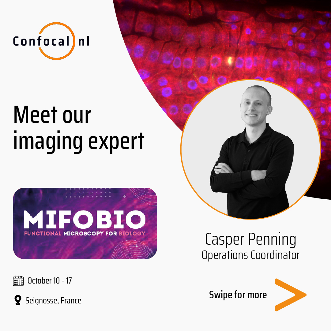 confocal_nl's tweet image. Attending #MiFoBio2025 in Seignosse, France (October 11–18)?

Join Margarida Dantas and Casper Penning in Salle 4 to explore how our gentle confocal systems enable you to image living specimens faster and deeper—delivering exceptional signal-to-noise with minimal phototoxicity.…