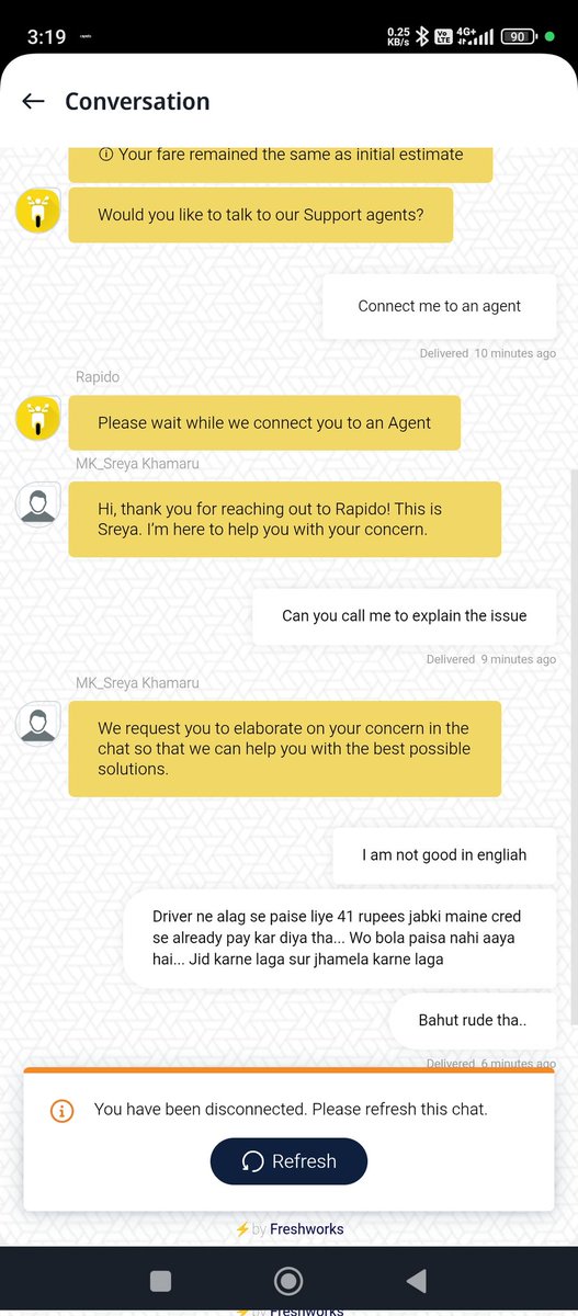 Digwant's tweet photo. @rapidobikeapp This is crazy.
I took the ride. Paid rs 41 through rapido app via Cred UPI which I chose to pay during booking.
Rapido please call me to learn about my ride https://t.co/BXdCiy3VS3