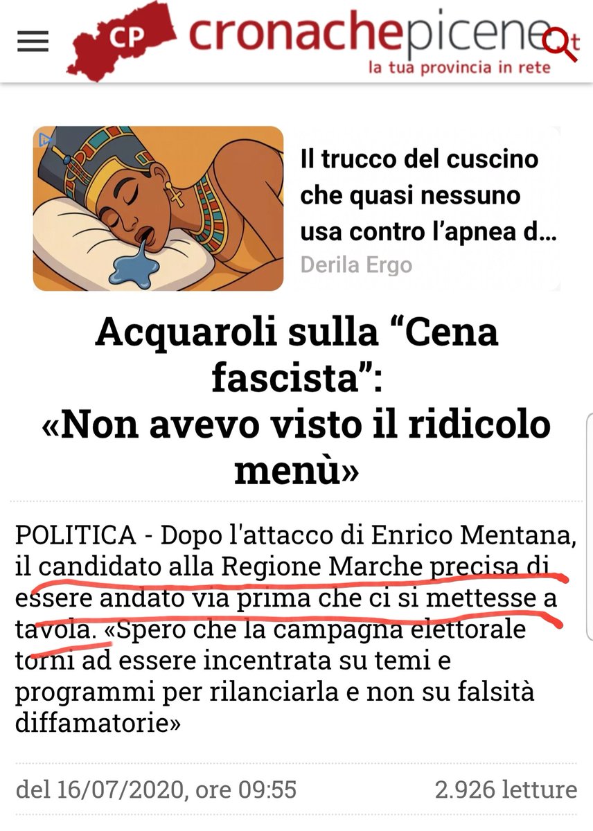<a href="/PBerizzi/">Paolo Berizzi</a> Lui NON prese parte alla cena. Comunque sei sempre un "inutile idiota" al "servizio della sinistra. Lo avevi già scritto alle scorse elezioni e <a href="/AcquaroliF/">Francesco Acquaroli</a> vinse. Se oggi dovesse bissare, lo dovrà anche a queste vostre "bassezze" da quattro soldi. Datti all'ippica, "giornalaio".