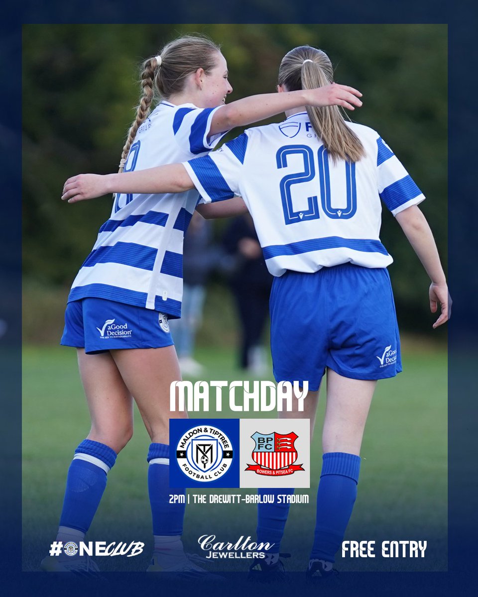 MATCH DAY 2

We play our first competitive game at the Drewitt-Barlow Stadium  🏟 

🆚️ @bowersladiesres 
🏟 The Drewitt-Barlow Stadium 
⏰️ 14:00pm Kick Off
🎫 Free entry 

Come down and cheer on the team 📣 

#OneClub #MandTWomen #BeThere