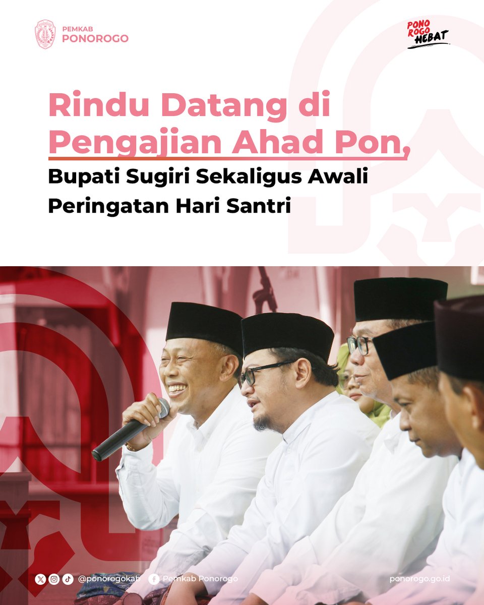PonorogoKab's tweet image. “Sepertinya saya sudah dua tahun tidak ikut pengajian Ahad Pon. Terus terang saya sangat rindu ngaji bersama jemaah dan berkumpul dengan kiai dan ulama yang hadir di sini,” kata Kang Giri.

Selengkapnya: ponorogo.go.id/2025/09/28/rin…

#ponorogoHEBAT #ponorogokab #pengajian #nu