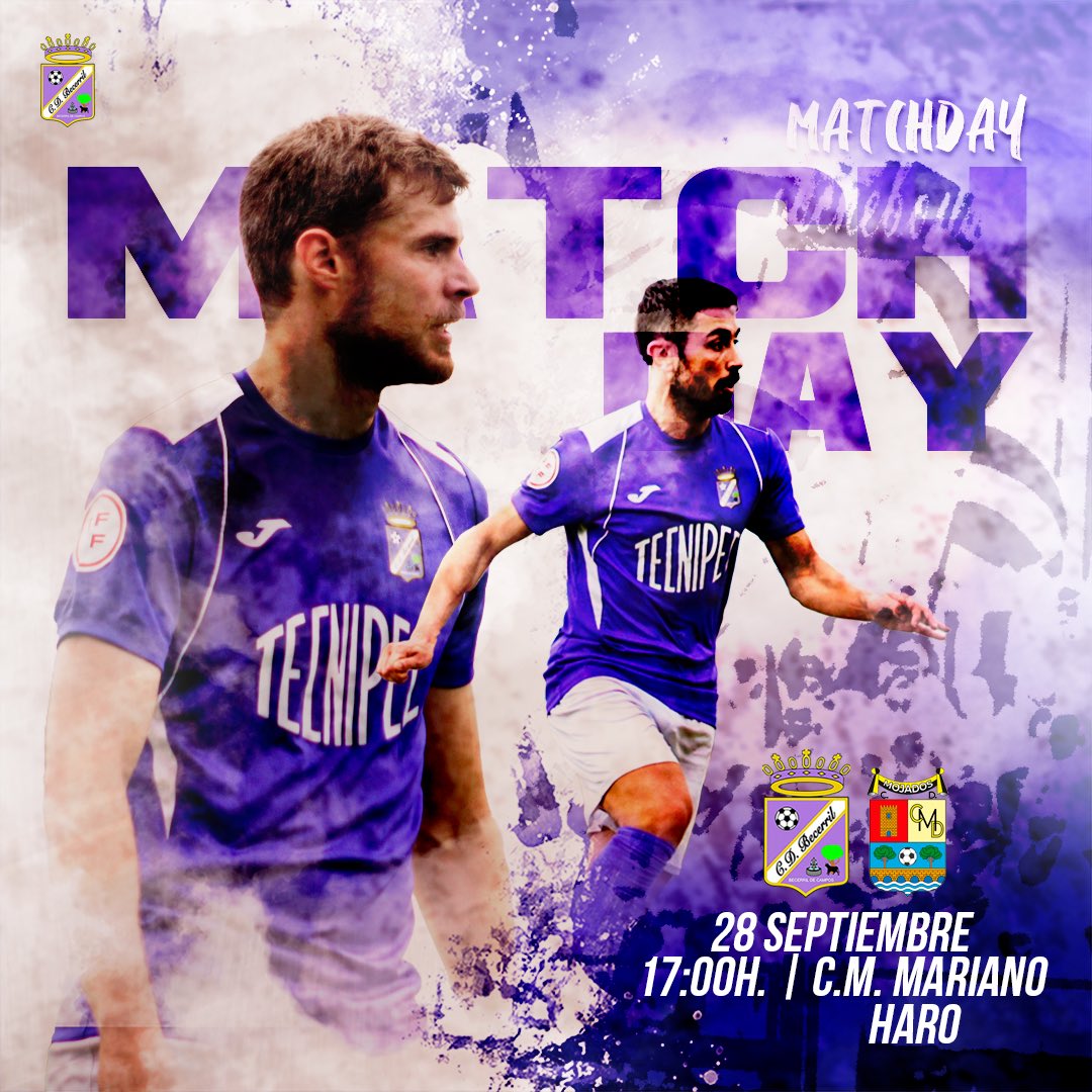 ⚽️ ¡¡HOY JUGAMOS!!

🕔17:00h.
🏟 Mariano Haro
🆚 <a href="/CDMojados/">CD MOJADOS</a> 

🎟️ Entrada:10€
🆓 Socios gratis 

#rugeBecerril