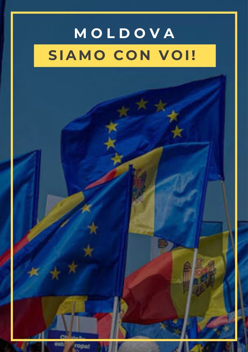 Per una #Moldova finalmente libera dall'invasore russo. Libera di crescere e di decidere per il proprio futuro.

In questa giornata storica siamo con voi 💙
#Moldovaelections #Sandu #RussianWarCrimes #PutinWarCriminal #SlavaUkraini