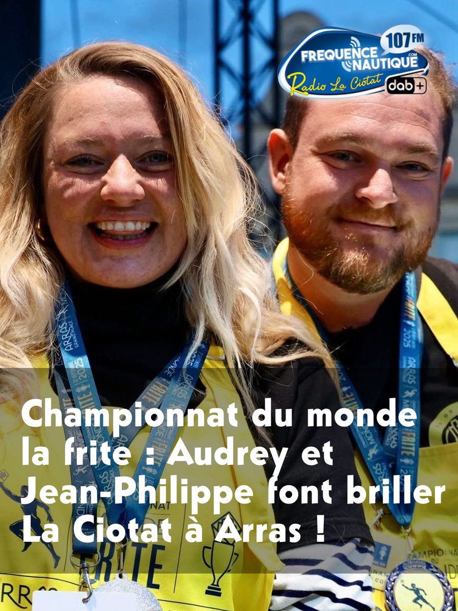 Fiers de nos ch’tis 🥔🍟
Championnat du monde de la frite : Audrey et Jean-Philippe font briller La Ciotat à Arras !
➡️ frequencenautique.com/article/2269-c… #ChampionnatDuMondeDeLaFrite #Arras