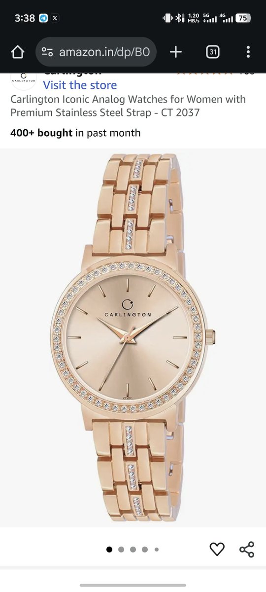 TechTurbanator's tweet image. Carlington Iconic Analog Watches for Women  ⌚
➡️Limited Time offer : 86 % OFF

Price -  ₹1,139

Buy on Amazon 👉 amzn.to/3WdgbMS
