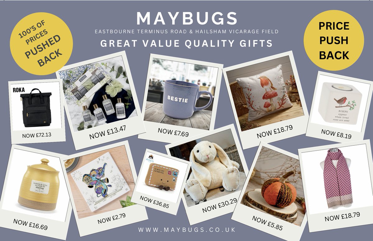 Now On! Our Gift To You 🎁 100's of Prices Pushed Back - mailchi.mp/maybugs/pricep… #Hailsham #Eastbourne #Bexhill #Hailsham