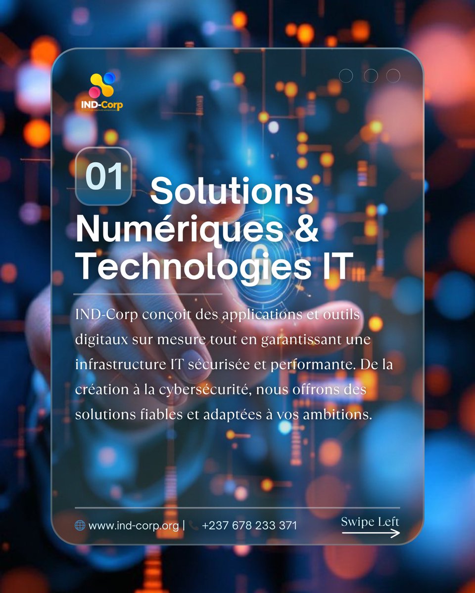 indcorps's tweet image. Accélérez votre transformation digitale avec IND-Corp !

Chez IND-Corp, nous allions expertise et innovation pour offrir un écosystème de services complet qui propulse les entreprises dans l’ère numérique :

#INDCorp #SolutionsNumériques #TechnologiesIT #MarketingDigital