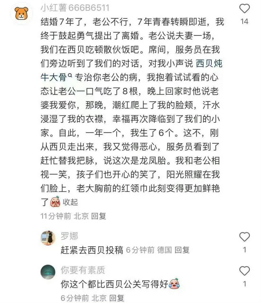 Kenntnis22's tweet photo. 西贝文学😂什么鬼东西 https://t.co/H2fshBaquR