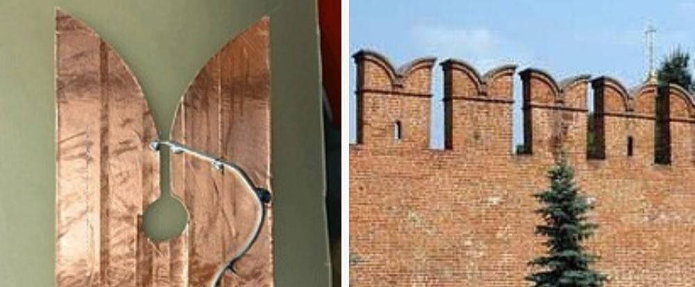 ronin19217435's tweet image. A Vivaldi antenna (ultrawideband driver)
and medieval battlements with the same serrated &quot;&quot;tail&quot;&quot;
Centuries apart  same geometry.
Coincidence or continuity👌

#History #Technology #DesignPatterns